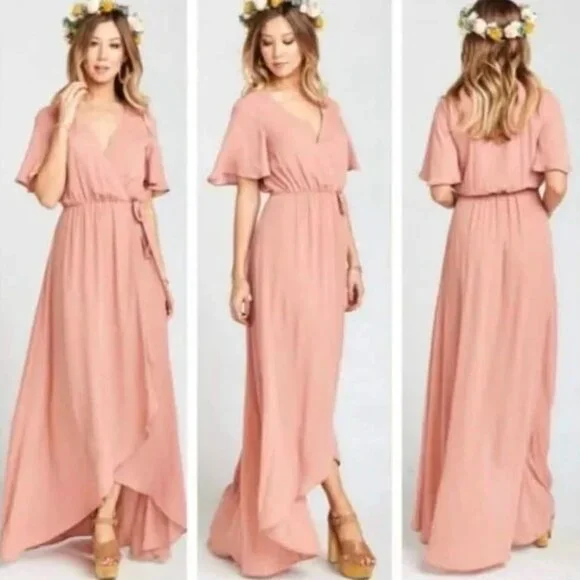 SHOW ME YOUR MUMU 'Sophie' Wrap Dress in Rustic Mauve Small - Picture 1 of 5